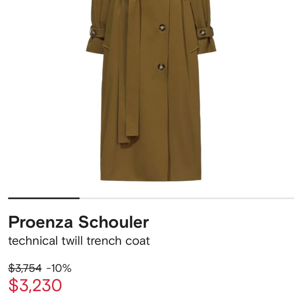 Proenza schouler technical twill trench coat new with tags